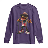 Coqui Puerto Rican Flag Long Sleeve Shirt Taino Boricua Frog Singing - Wonder Print Shop