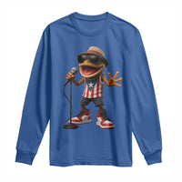 Coqui Puerto Rican Flag Long Sleeve Shirt Taino Boricua Frog Singing - Wonder Print Shop