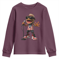 Coqui Puerto Rican Flag Youth Sweatshirt Taino Boricua Frog Singing - Wonder Print Shop
