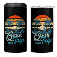 Beach Trip 2025 4 in 1 Can Cooler Tumbler Summer Vacation Vintage 70's Retro - Wonder Print Shop