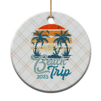 Beach Trip 2025 Ceramic Ornament Summer Vacation Vintage 70's Retro - Wonder Print Shop