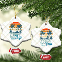 Beach Trip 2025 Ceramic Ornament Summer Vacation Vintage 70's Retro - Wonder Print Shop