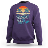 Beach Trip 2025 Sweatshirt Summer Vacation Vintage 70's Retro TS10