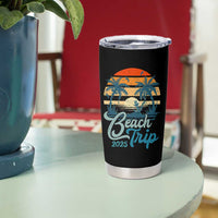 Beach Trip 2025 Tumbler Cup Summer Vacation Vintage 70's Retro - Wonder Print Shop