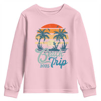 Beach Trip 2025 Youth Sweatshirt Summer Vacation Vintage 70's Retro TS10