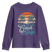 Beach Trip 2025 Youth Sweatshirt Summer Vacation Vintage 70's Retro TS10
