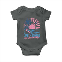 Life Happens The Beach Helps Baby Onesie Retro Coastal Ocean Therapy Cute Summer Vibes - Wonder Print Shop