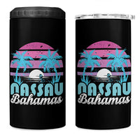 Vintage Nassau 4 in 1 Can Cooler Tumbler Tropical Island Palm Trees Beach Bahamas Vacation - Wonder Print Shop