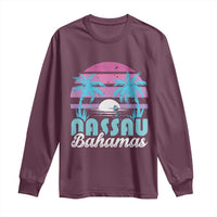 Vintage Nassau Long Sleeve Shirt Tropical Island Palm Trees Beach Bahamas Vacation - Wonder Print Shop