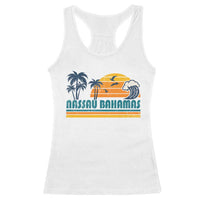 Vintage Nassau Racerback Tank Top Bahamas Vacation Beach Summer Retro Sunset - Wonder Print Shop