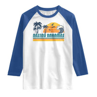 Vintage Nassau Raglan Shirt Bahamas Vacation Beach Summer Retro Sunset - Wonder Print Shop