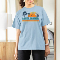 Vintage Nassau T Shirt For Women Bahamas Vacation Beach Summer Retro Sunset - Wonder Print Shop