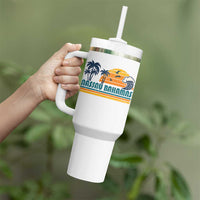 Vintage Nassau Tumbler With Handle Bahamas Vacation Beach Summer Retro Sunset - Wonder Print Shop
