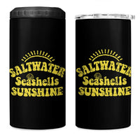 Saltwater Seashells Sunshine 4 in 1 Can Cooler Tumbler Beach Summer Vacation Vintage 70's Retro - Wonder Print Shop