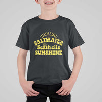 Saltwater Seashells Sunshine T Shirt For Kid Beach Summer Vacation Vintage 70's Retro - Wonder Print Shop