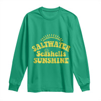 Saltwater Seashells Sunshine Long Sleeve Shirt Beach Summer Vacation Vintage 70's Retro - Wonder Print Shop