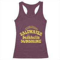 Saltwater Seashells Sunshine Racerback Tank Top Beach Summer Vacation Vintage 70's Retro - Wonder Print Shop
