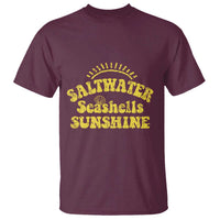 Saltwater Seashells Sunshine T Shirt Beach Summer Vacation Vintage 70's Retro - Wonder Print Shop