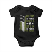 Social Justice Baby Onesie Support The Country You Live In American Flag - Wonder Print Shop