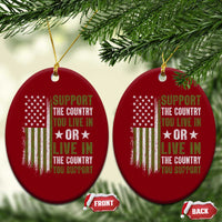 Social Justice Ceramic Ornament Support The Country You Live In American Flag - Wonder Print Shop