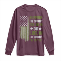 Social Justice Long Sleeve Shirt Support The Country You Live In American Flag - Wonder Print Shop