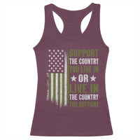 Social Justice Racerback Tank Top Support The Country You Live In American Flag - Wonder Print Shop