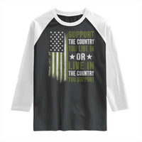 Social Justice Raglan Shirt Support The Country You Live In American Flag - Wonder Print Shop