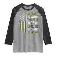 Social Justice Raglan Shirt Support The Country You Live In American Flag - Wonder Print Shop