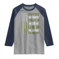 Social Justice Raglan Shirt Support The Country You Live In American Flag - Wonder Print Shop