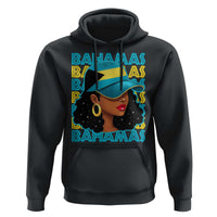 Bahamian Girl Hoodie Melanin Afro Messy Bun Black Woman Bahamas Flag - Wonder Print Shop