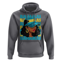 Bahamian Girl Hoodie Melanin Afro Messy Bun Black Woman Bahamas Flag - Wonder Print Shop