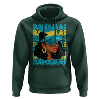 Bahamian Girl Hoodie Melanin Afro Messy Bun Black Woman Bahamas Flag - Wonder Print Shop
