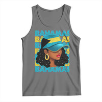 Bahamian Girl Tank Top Melanin Afro Messy Bun Black Woman Bahamas Flag - Wonder Print Shop