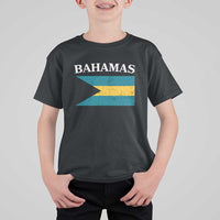 Bahamas Flag T Shirt For Kid Retro Vintage Bahamian Gifts - Wonder Print Shop