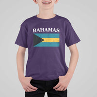 Bahamas Flag T Shirt For Kid Retro Vintage Bahamian Gifts - Wonder Print Shop