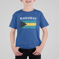 Bahamas Flag T Shirt For Kid Retro Vintage Bahamian Gifts - Wonder Print Shop