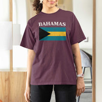 Bahamas Flag T Shirt For Women Retro Vintage Bahamian Gifts - Wonder Print Shop