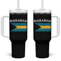 Bahamas Flag Tumbler With Handle Retro Vintage Bahamian Gifts - Wonder Print Shop