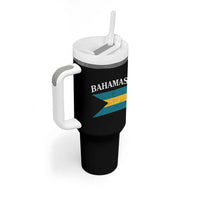 Bahamas Flag Tumbler With Handle Retro Vintage Bahamian Gifts - Wonder Print Shop