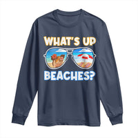 Bahamas Swimming Pigs Long Sleeve Shirt Pig Swim Caribbean Beach Summer Vacation - Wonder Print Shop