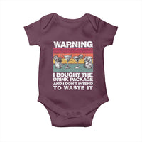 Funny Cruise Baby Onesie Warning I Bought The Drink Package Retro Vintage - Wonder Print Shop