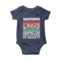 Funny Cruise Baby Onesie Warning I Bought The Drink Package Retro Vintage - Wonder Print Shop