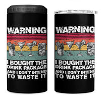 Funny Cruise 4 in 1 Can Cooler Tumbler Warning I Bought The Drink Package Retro Vintage - Wonder Print Shop