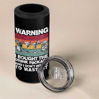 Funny Cruise 4 in 1 Can Cooler Tumbler Warning I Bought The Drink Package Retro Vintage - Wonder Print Shop