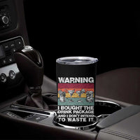 Funny Cruise Tumbler Cup Warning I Bought The Drink Package Retro Vintage - Wonder Print Shop