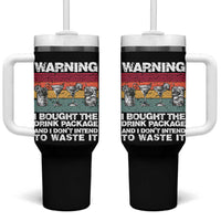 Funny Cruise Tumbler With Handle Warning I Bought The Drink Package Retro Vintage - Wonder Print Shop