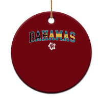 Bahamas Flag Ceramic Ornament Caribbean Hibiscus Flower Beach Summer Vacation - Wonder Print Shop
