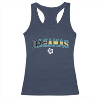 Bahamas Flag Racerback Tank Top Caribbean Hibiscus Flower Beach Summer Vacation - Wonder Print Shop