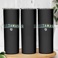 Bahamas Flag Skinny Tumbler Caribbean Hibiscus Flower Beach Summer Vacation - Wonder Print Shop
