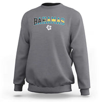 Bahamas Flag Sweatshirt Caribbean Hibiscus Flower Beach Summer Vacation - Wonder Print Shop